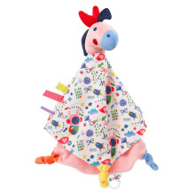 Fehn 055153 Comfort Blanket Horse Deluxe Colour Friends ? Baby Blanket with Dummy Attachment for Babies from 0+ Months ? Size: 32 cm
