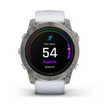 Garmin Epix Pro (Gen 2) Sapphire Edition Smartwatch with Silicone Band, 51 mm Case, White