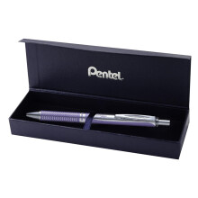 Pentel BL407 Energel Sterling Gel Rollerball Pen, Violet Metal Barrel, Black ink (Gift Boxed)