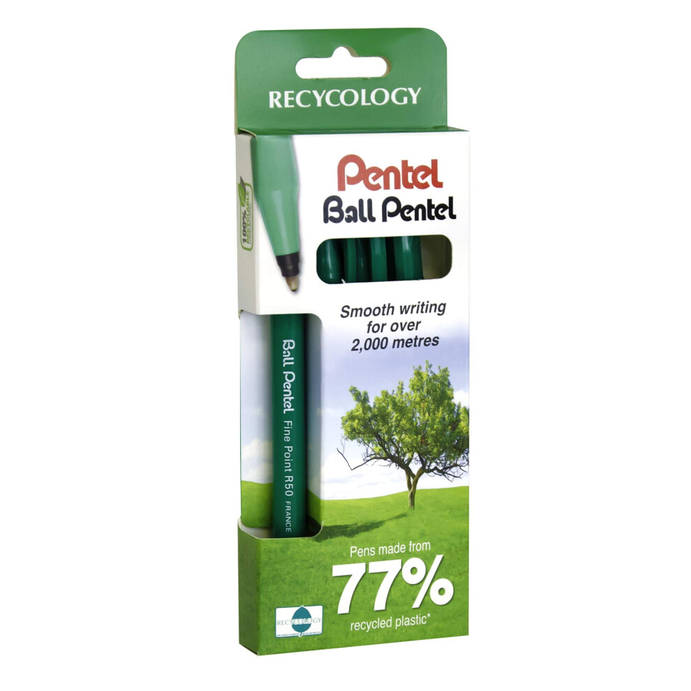 Pentel R50 Rollerball 4Pc Wallet Black