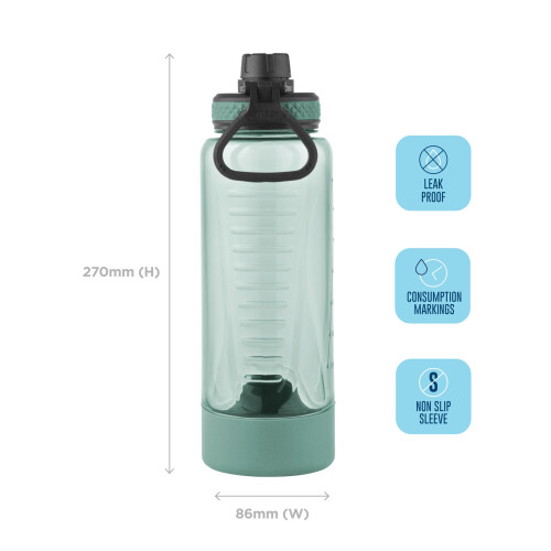 Smash Smash Active Free Flow Water Bottle 1 Litre Green 2