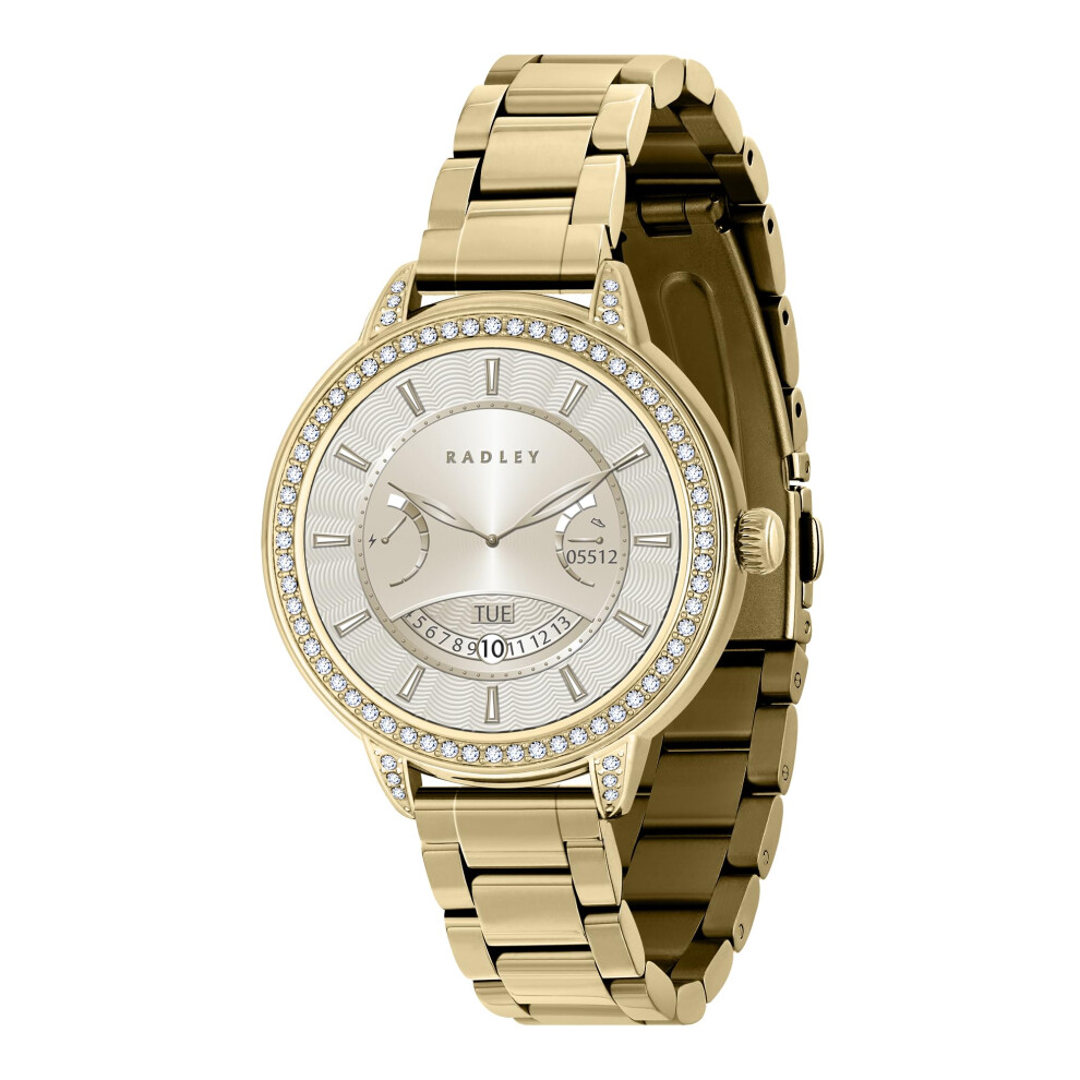 Radley Smart Series 33 Amoled Stoneset Stainless Steel Gold Plated Bracelet Smart Watch, Multi, Men - Image 11