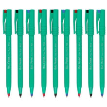 Pentel Assorted Colour Pack R50 Rollerball Ball Pen Pens Fine 0.8mm Cushioned Nib Tip 0.4mm Line Width 77% Recycled (3 Of Each Colour - Black Blue Red