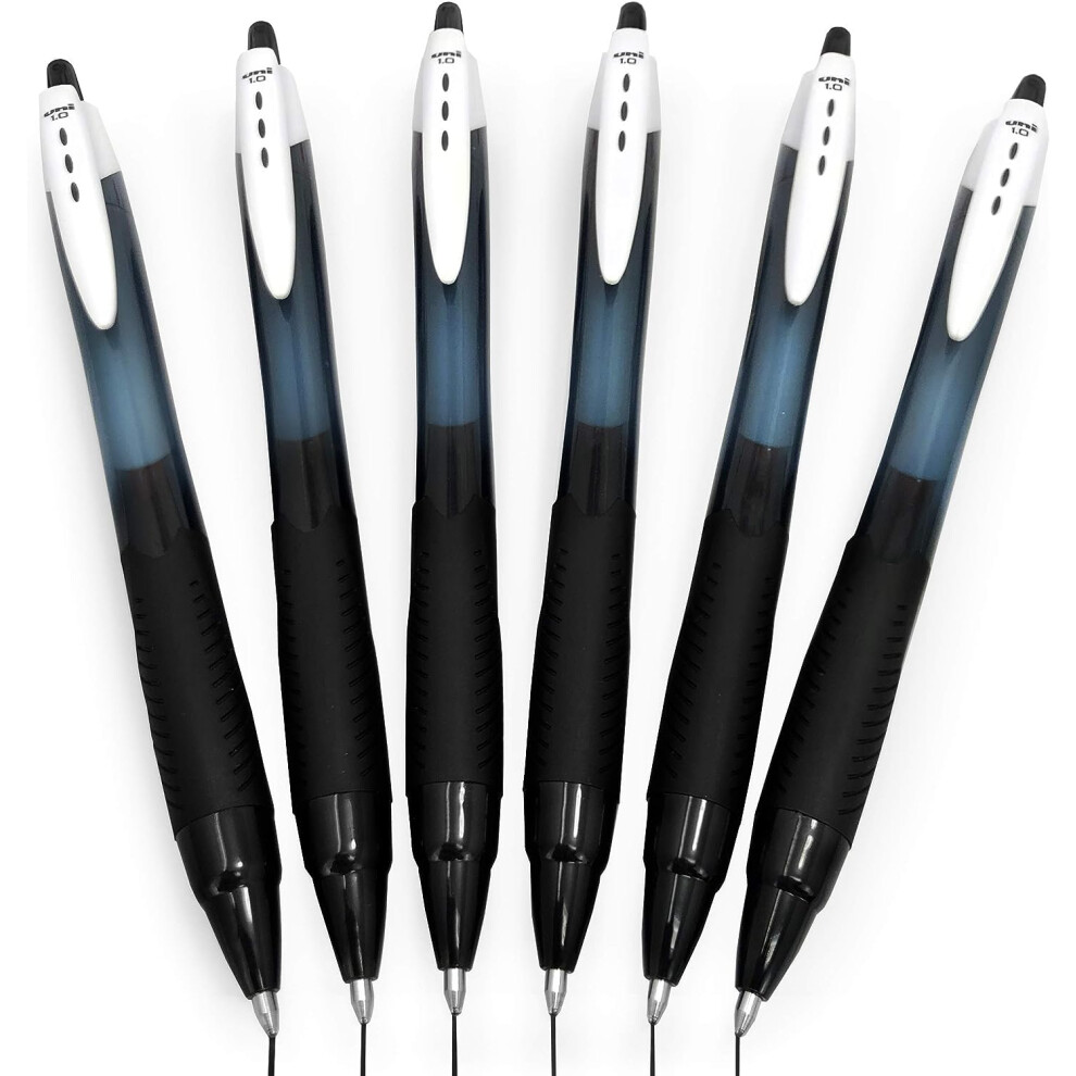 Uni-Ball Jetstream Sport Sxn-150S Retractable Rollerball Pen - 1.0Mm - Pack Of 6 Black