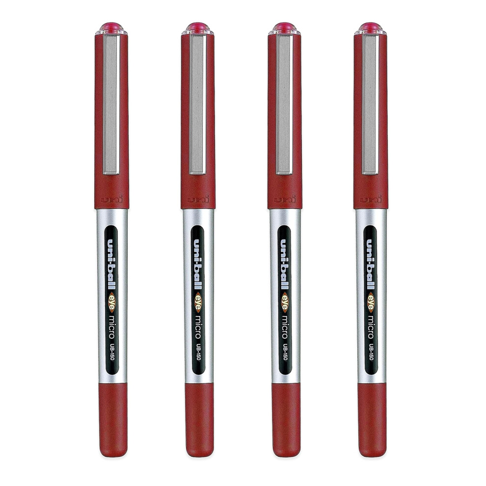 Uni-Ball Eye Micro Ub-150E Gel Ink Pen - 0.5 Mm - Ink (4) Red
