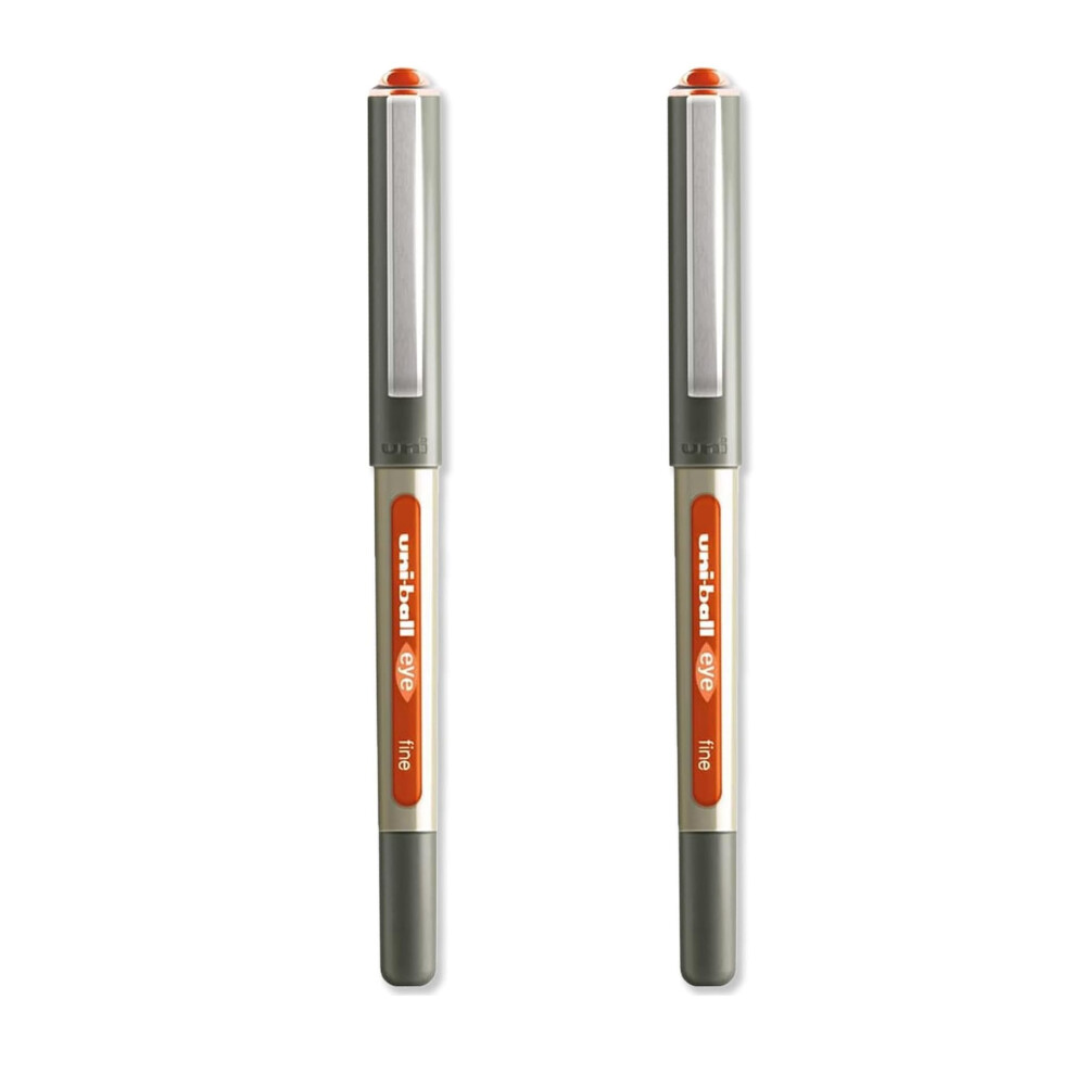 Uni-Ball Eye - Ub-157E Rollerball Pens - 0.7Mm Nib - Ink - Pack Of 2 Orange