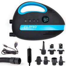 RYBO Avon 20PSI High Pressure SUP Air Pump - Intelligent Dual Stage Inflation & Auto-Off & Deflation, Rechargeable Battery-powered,12V DC Car