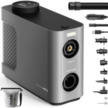 HOTO Air Pump Master, Portable Cordless Tire Inflator, Electric Air Pump with 9 Pump Modes, 12V DC Car Connector for Car, Bikes, Inflatable Pool