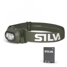 Silva Head Torch Battery Powered - Rechargeable USB-C - Discover Hybrid - 500 Lumen Head Lamp - 3 Brightness Levels - White, Red & Orange LEDs -