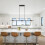 5-Light 114cm Kitchen Island Linear Pendant, Modern Minimalist Adjustable Height Pendant Light 9
