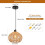 Boho Farmhouse Rattan Pendant, Adjustable Woven Globe Ceiling Lamp 2