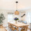 Boho Farmhouse Rattan Pendant, Adjustable Woven Globe Ceiling Lamp 6