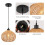 Boho Farmhouse Rattan Pendant, Adjustable Woven Globe Ceiling Lamp 9