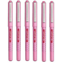 Uni Ball Eye Designer Pink Rollerball Pen Fine 0.7mm Nib Tip 0.5mm Line Width Designer Series Quick Drying Pigment Ink UB-157D (Pack Of 6)