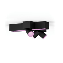 Philips Hue Centris White and Colour Ambiance Smart Ceiling Cross Light Bar, 3X SpotLights [GU10 Spot] with Bluetooth, Black. Works with Alexa, Google