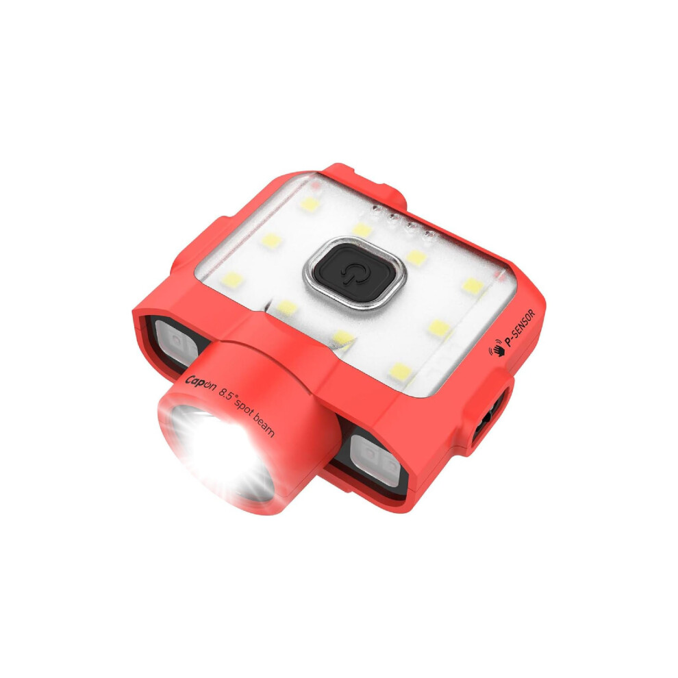 Photos - Flashlight Claymore Capon 120D  - Rechargeable Cap Light with Motion Sensor, Multi-Purpose Clip-On, Focus Mode for Enhanced Light(Red)