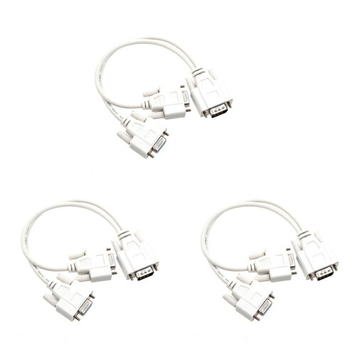 3X NEW 1 PC to 2 MONITORS SPLITTER CABLE for VGA VIDEO