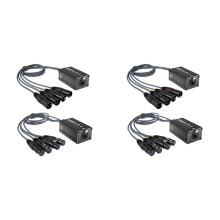 2Par XLR Hane/Kvinna 4 Channel Snake 3Pin XLR/DMX Till Ethercon RJ45 Cat5/Cat6 Ethernet Extender för Live Stage, Svart