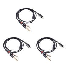 3X USB C to Dual 6.35Mm Audio Stereo Cable Type C to Dual 6.35Mm Audio Cord for Smartphone Multimedia Speakers,3.3Ft