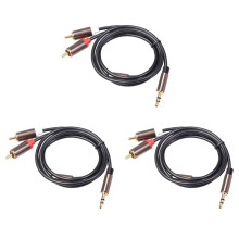 3X Rca Kabel Hifi Stereo 3,5Mm Bis 2Rca Audio Kabel Aux Rca Buchse 3,5 Y Splitter für VerstäRker Audio Auto Aux Mobil Handy