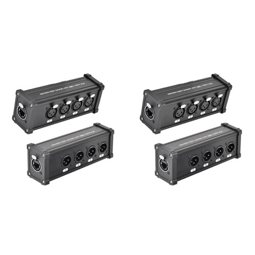 2X 4-Channel 3-Pin Ethercon Cable Extender,XLR Network Cable Multi Extender for Stage Lighting and Recording Studio,XLR