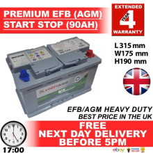 VARTA E46 EQ EFB Car Battery 110 - Start Stop 12V 90AH 730EN - FORD BV6N10655BB