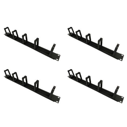 4X 1U 19 Inch Rack Cabinets Cable Management Network Brush Panel Five Ring Detachable Wire Manager Frame