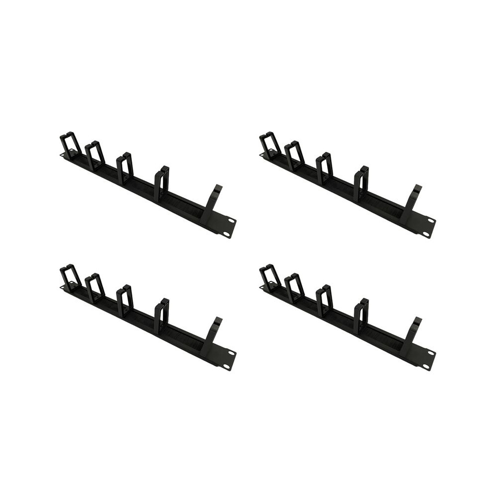 4X 1U 19 Inch Rack Cabinets Cable Management Network Brush Panel Five Ring Detachable Wire Manager Frame 6033044804178
