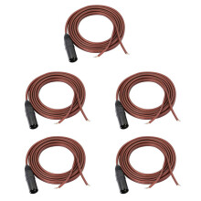 5X Cavo per Altoparlanti XLR, Cavo Nudo per Altoparlanti un Spina XLR, Connettore Maschio XLR un 3 Pin Placcato Oro Cavo Audio di Ricambio Estremità