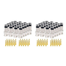 40 Pcs BNC Compression Conector 75 Ohm Acoplador com Cobre Pino para RG58-59 Crimper Video Plug Extensão Cabo Coaxial
