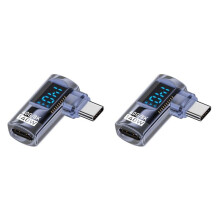 2X 90 Degree USB C Adapter Right Angle U Shape Type C Adapter 40Gbps Data Transfer PD 140W USB4.0 8K 60Hz Converter, A