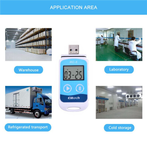6X ELitech RC-5 High-Precision Digital USB Temperature Data Logger for Warehouse Storage Refrigerated Transport 2