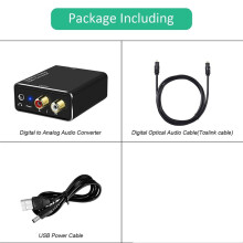 3X Digital to Analog Audio Converter,DAC Digital SPDIF Optical to Analog L/R RCA & 3.5mm AUX Stereo Audio Adapter