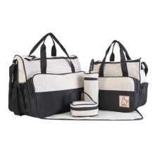 Bolsa para fraldas Deuxsuns@baby com estampa de bolinhas, bolsa de maternidade impermeável e moderna, preta, XMM70804540BK HM7481