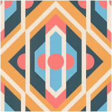 AS Creation Retro Chic Geometric Wallpaper Red Orange Blue Vinyl Paste The Wall