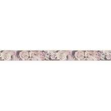 Pink Floral Wallpaper Border Self Adhesive Grey Cream Flower Vinyl 5 Meter