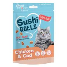 Soft Cat Treats Low Fat Vitamins Chicken Cod Rolls Reward Real Meat Food Snack