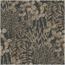 Grandeco Inia Dark Brown Wallpaper Vinyl Botanical Paste The Wall Scrubbable