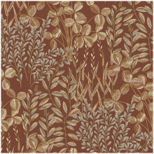 Grandeco Inia Leaf Red Wallpaper Vinyl Botanical Paste The Wall Scrubbable