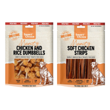 2 Packs of Dog Treats Chicken Rice Soft Strips Snacks High Protein Pet Puppy