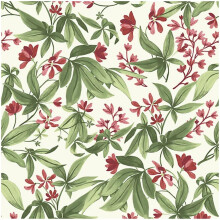 Grandeco Morgane Fuchsia Red Vinyl Wallpaper Paste The Wall Scrubbable Botanical
