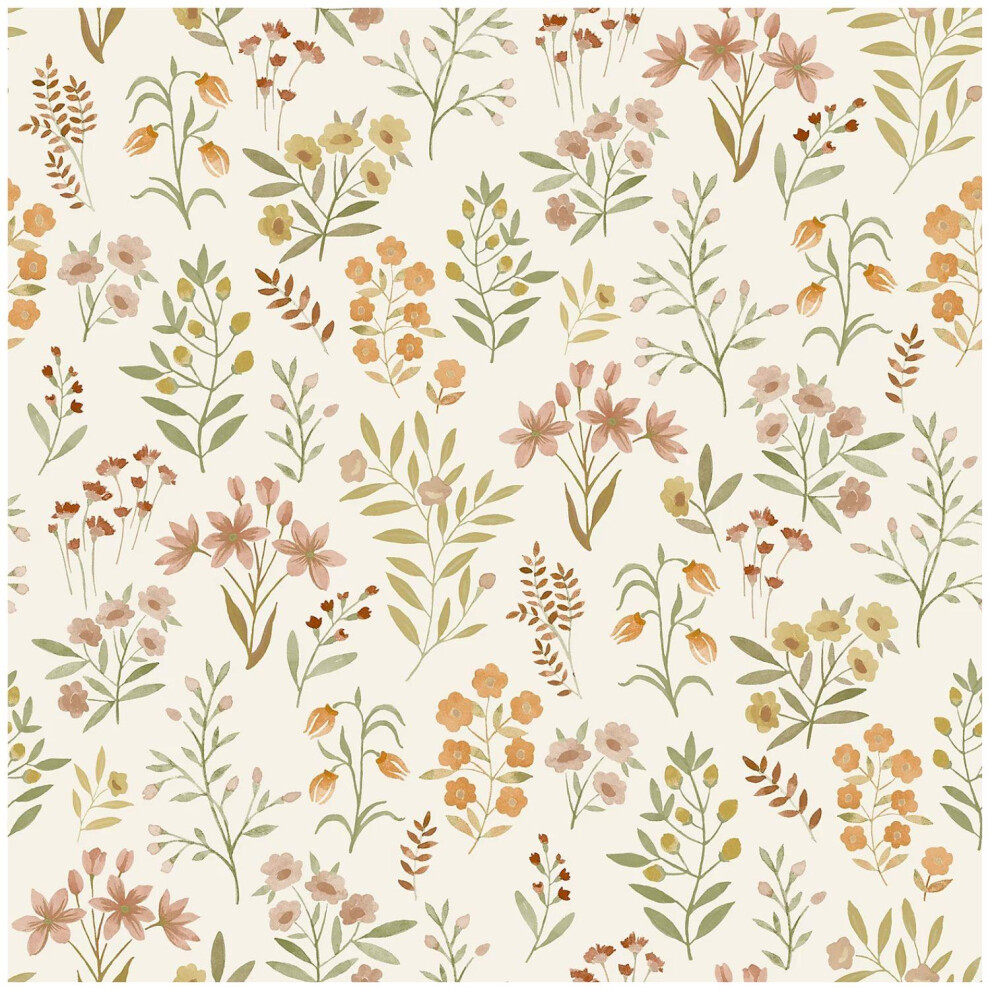 Grandeco Placed Posey Neutral Pink Wallpaper Paste The Wall Vinyl Scrubbable 5411012528843