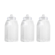 Rectangular Sweet Jar 1150ml Clear Plastic Tub Screw Top Lid Biscuits Storage