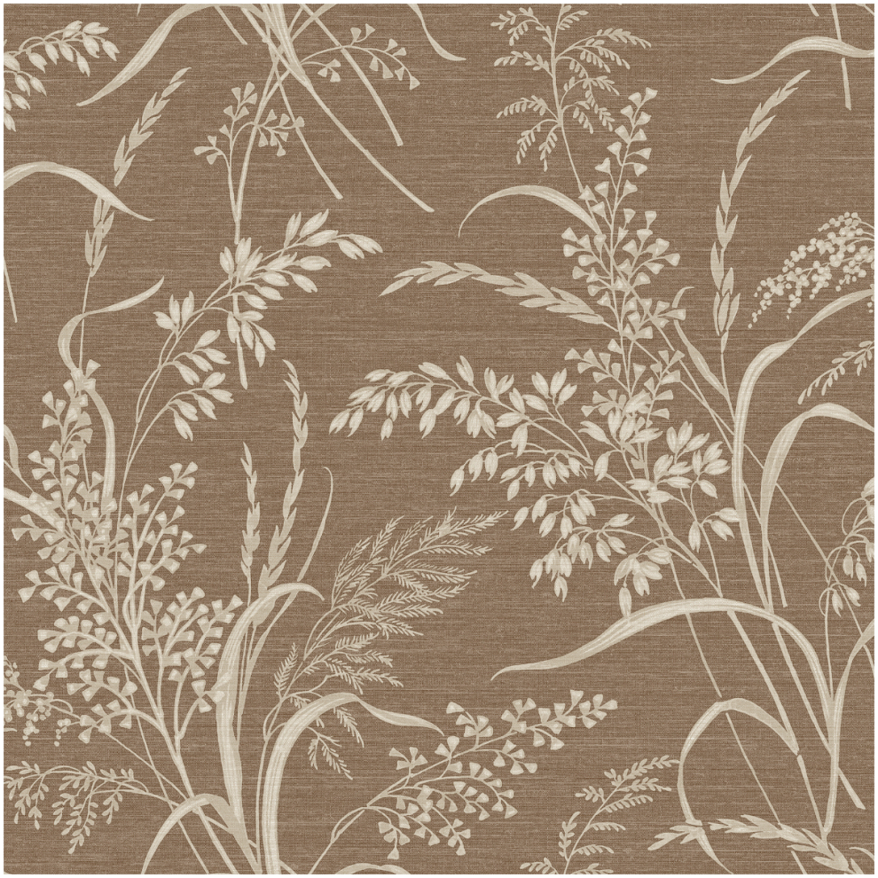 Neutral Textured Botanical Wallpaper Taupe Brown Cream Linen Effect Vinyl 5411012537579