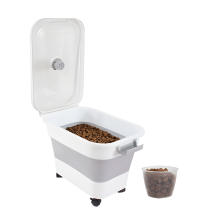 Collapsible Pet Food Storage Container 20L Airtight Lid Scoop Dog Puppy Treats