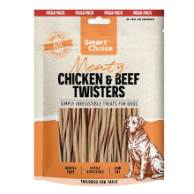 Pack of Twisted Sticks Dog Treats Chicken Beef Puppy Pet Dental Chew Snack
