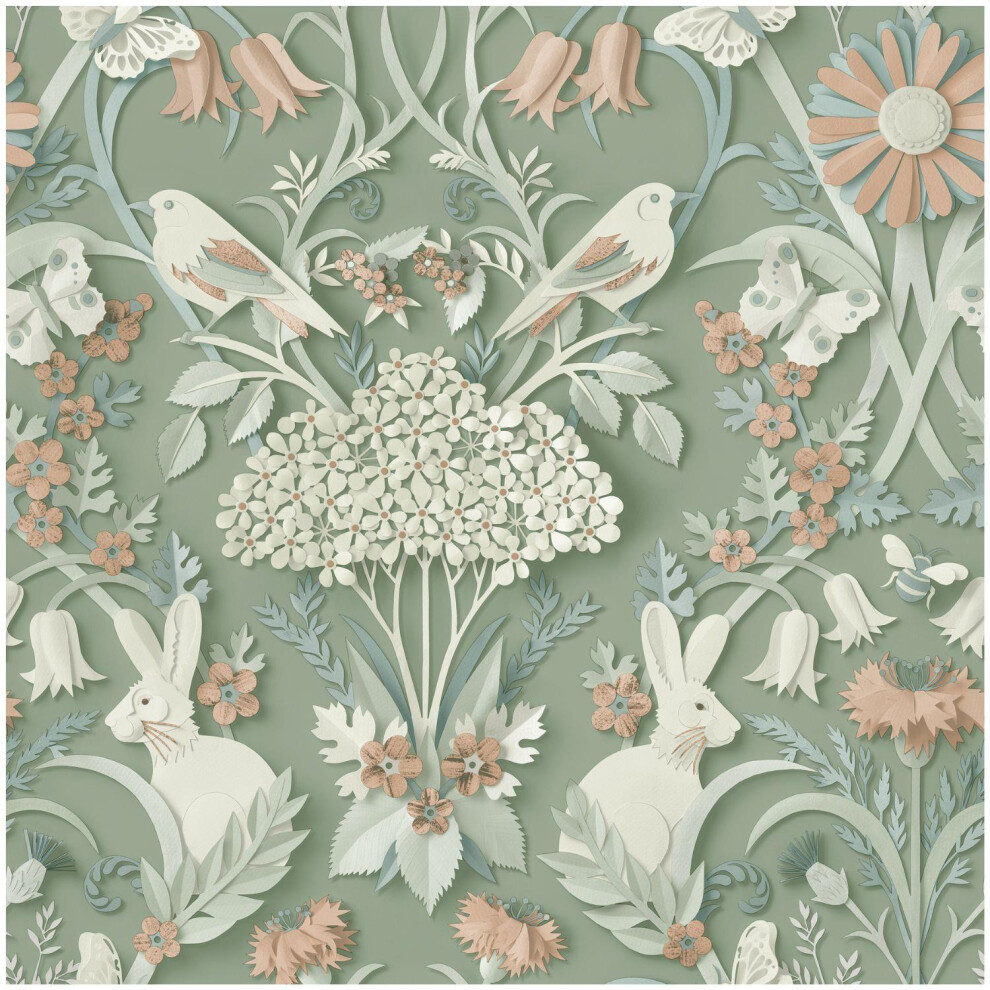 Washable Wallpaper - Woodland Kids Room Bedroom - Mint Green - Fine Décor - Paper - Image 3