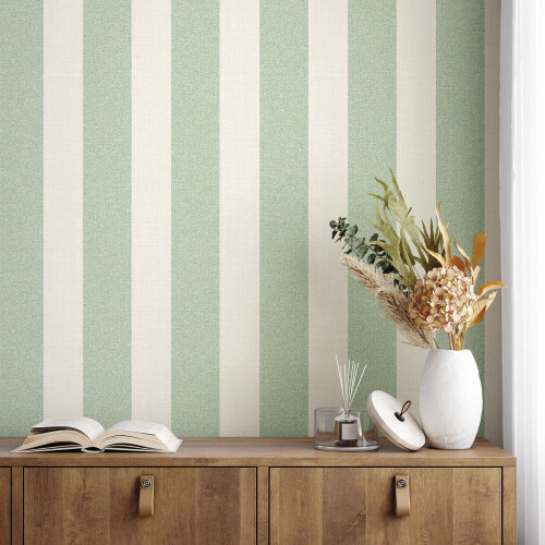 Fine Decor Fine Decor Textured Stripe Green Wallpaper Paste The Paper Washable Stripes 1