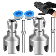 2 Pezzi di Utensili per Filettatura Tubi In PVC, Utensili per Filettatura Tubi Interni Ed Esterni Integrati per Filiere da 1/2", 3/4" per Trapano