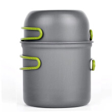 Outdoor Camping Pot Set, Made of Hard Aluminum Material, Portable, 1-2 Person Picnic Folding Stove Cookware Set